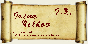 Irina Milkov vizit kartica